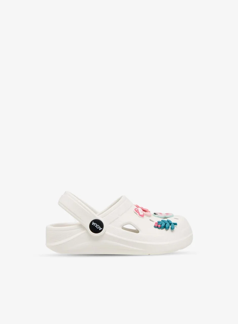 Aqua Jibbitz Charm Accent Clogs with Backstrap