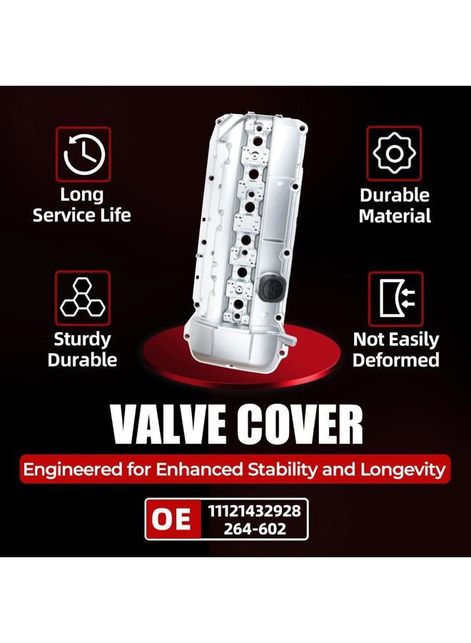 MITZONE Upgrade Aluminum Valve Cover Kit Compatible with 1998-08/2002 BMW Z3 323i 325i 328i 330i 525i 528i 530i X5 M52/M54 2.5L 2.8L 3.0L Part # 11121432928 - Image 4