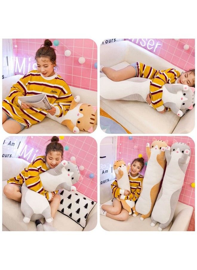 Long Cat Plush Cat Body Pillow,Brown Cat Stuffed Animals Soft Plushies Kawaii Stuffed Cat Squishy Kitten Plush Toy Gift For Kids Girlfriend(Brown, 19.7Inch)  - Image 3