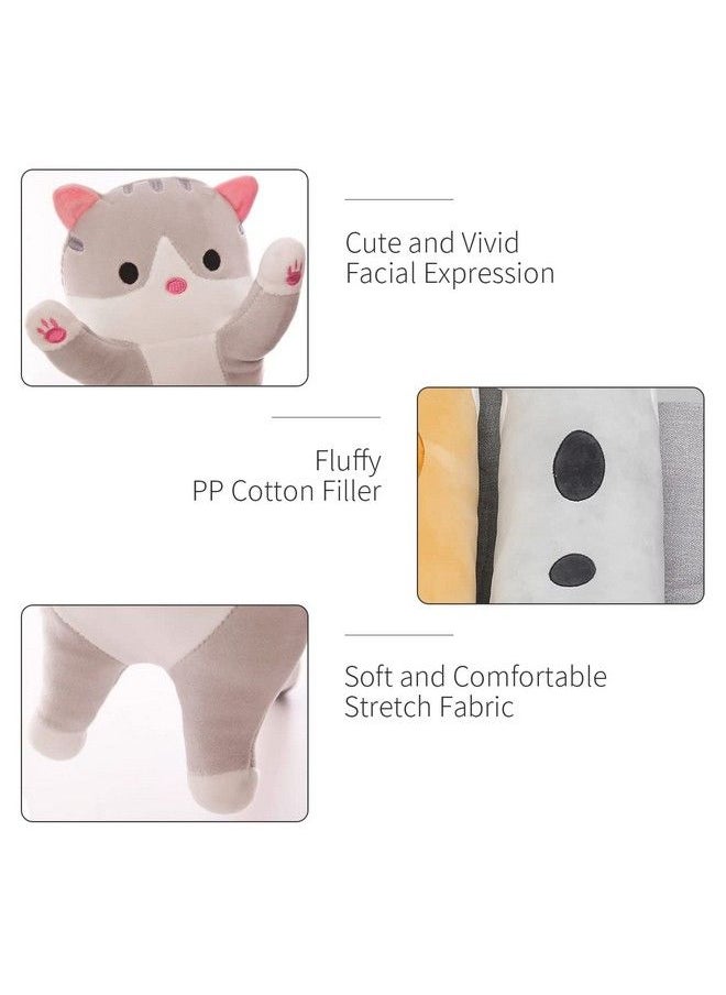Long Cat Plush Cat Body Pillow,Brown Cat Stuffed Animals Soft Plushies Kawaii Stuffed Cat Squishy Kitten Plush Toy Gift For Kids Girlfriend(Brown, 19.7Inch)  - Image 5