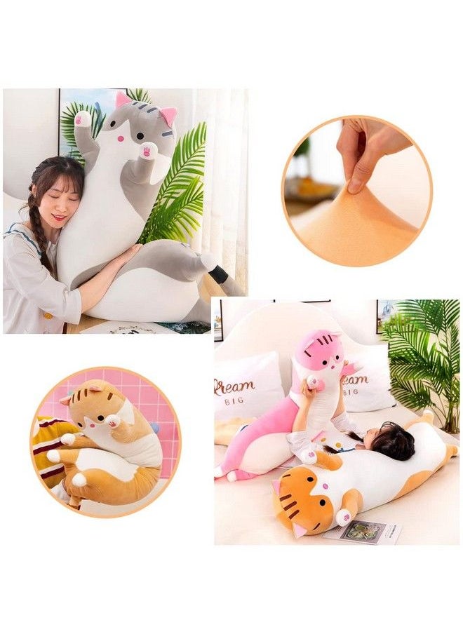 Long Cat Plush Cat Body Pillow,Brown Cat Stuffed Animals Soft Plushies Kawaii Stuffed Cat Squishy Kitten Plush Toy Gift For Kids Girlfriend(Brown, 19.7Inch)  - Image 4