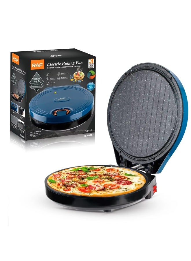 RAF R.511B Electric Baking Pan/Pizza Maker (1800W) - Non-Stick Granite-Coated Multi-Cooker for Pizza, Omelets, and Pancakes - Image 1