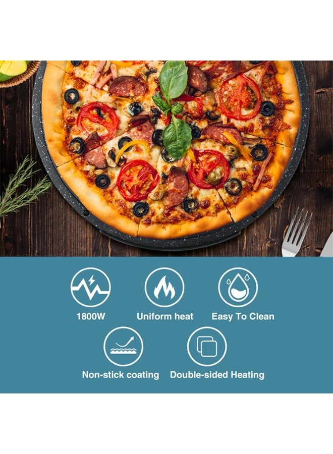 RAF R.511B Electric Baking Pan/Pizza Maker (1800W) - Non-Stick Granite-Coated Multi-Cooker for Pizza, Omelets, and Pancakes - Image 2