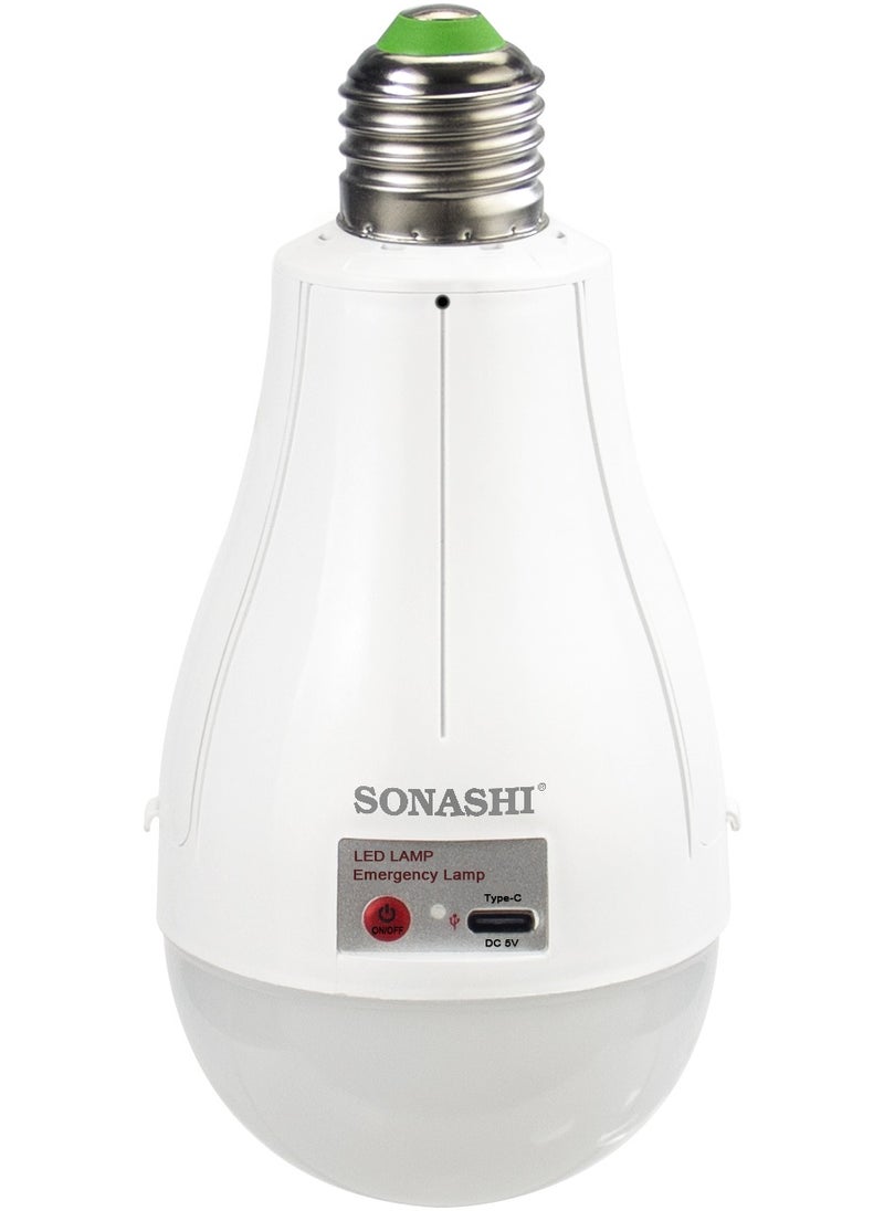 SONASHI Rechargeable LED Bulb with Hanging Hook Included | Extra B22 Adaptor with Type-C Charging Port | Multi-Function Buttons with 3-4 Hours Working Time | Bulbs for Home/Camping/Tents SRB-124  - Image 2
