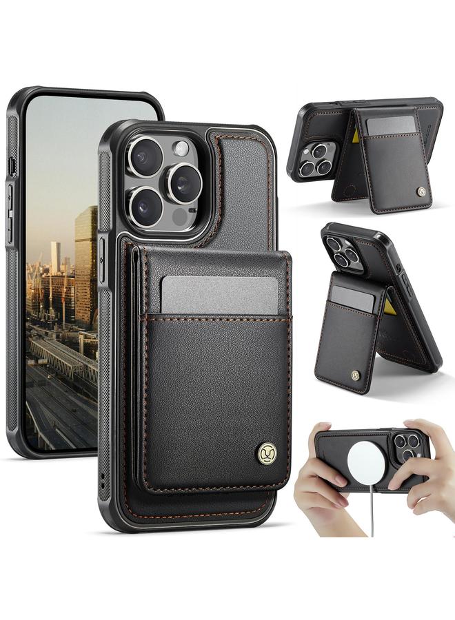 The Bros Case For iPhone 13 Pro J06 British Style RFID MagSafe Card Bag PU Phone Case