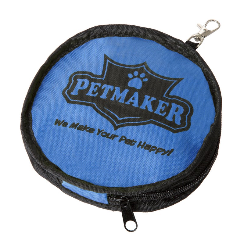 PETMAKER Collapsible Pet Bowls Collection - Portable Silicone Food and Water Dog Bowl Set, BPA and with Carabiner Clips for Travel- 2 Pack, 32oz Each Blue - Image 4
