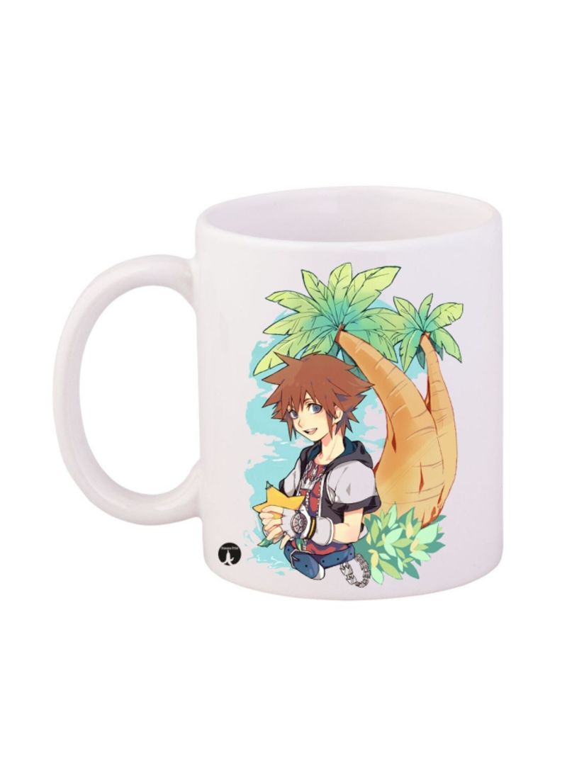 Kingdom Hearts Printed Mug White/Green/Yellow 12ounce