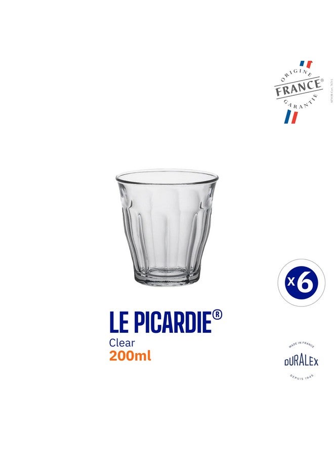 Duralex® France Picardie Clear Glass Tumblers | 200 ml, Set of 6 | Durable, 3x Stronger, Scratch-Resistant, Dishwasher & Microwave Safe | Everyday Drinkware for Water, Juice & Beverages - Image 3