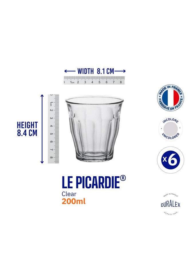 Duralex® France Picardie Clear Glass Tumblers | 200 ml, Set of 6 | Durable, 3x Stronger, Scratch-Resistant, Dishwasher & Microwave Safe | Everyday Drinkware for Water, Juice & Beverages - Image 4