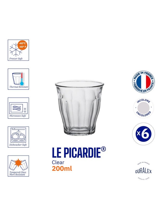 Duralex® France Picardie Clear Glass Tumblers | 200 ml, Set of 6 | Durable, 3x Stronger, Scratch-Resistant, Dishwasher & Microwave Safe | Everyday Drinkware for Water, Juice & Beverages - Image 5
