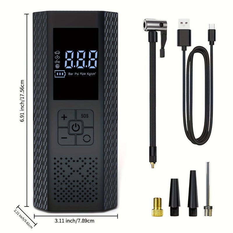 SUITU 150PSI Portable Air Compressor with Tire Pressure Gauge & LED Display - 3X Faster One-Touch Smart Cordless Tire Inflator, USB-Powered, Rechargeable Battery - Image 1