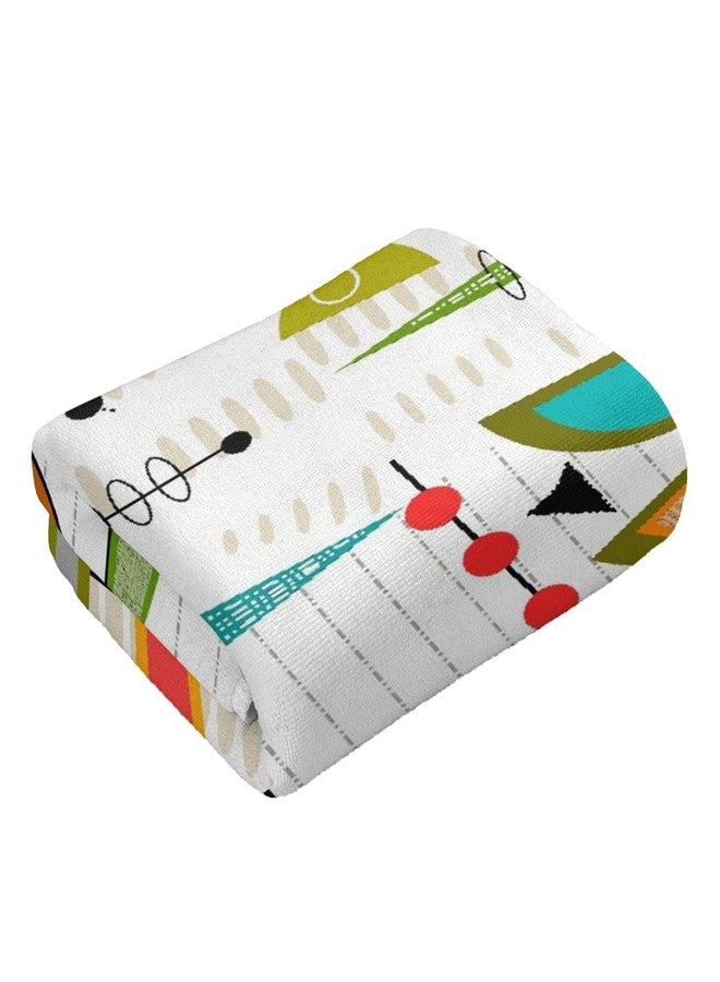 COVASA Geometric Hand Towels for Bathroom,Set of 2,Mid-Century Modern Abstract #56,Soft Absorbent Small Bath Towel Kitchen Dish Guest Towel for Men Women,Bathroom Decor 15.7"x27.5" - Image 2