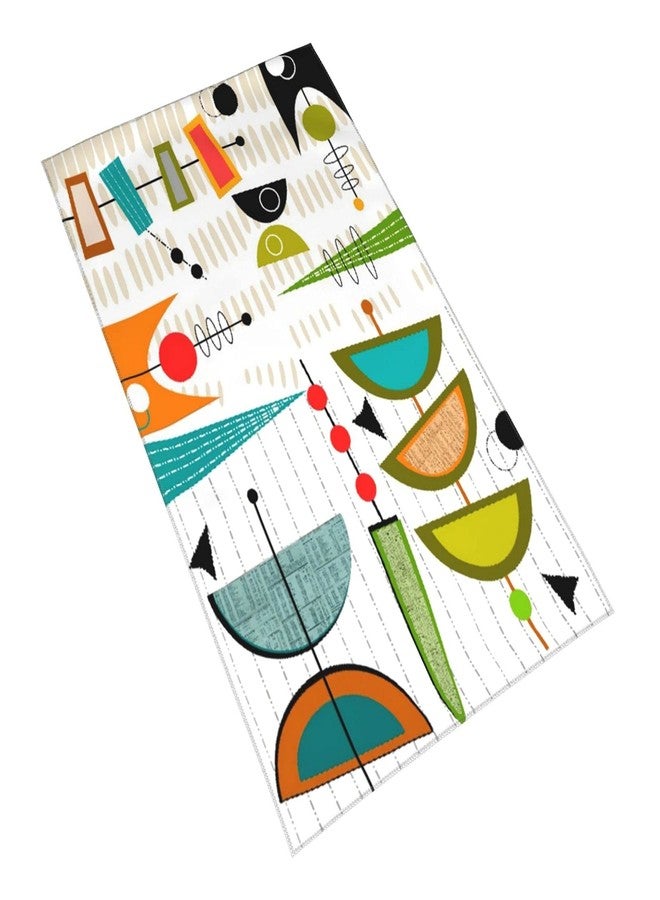 COVASA Geometric Hand Towels for Bathroom,Set of 2,Mid-Century Modern Abstract #56,Soft Absorbent Small Bath Towel Kitchen Dish Guest Towel for Men Women,Bathroom Decor 15.7"x27.5" - Image 3