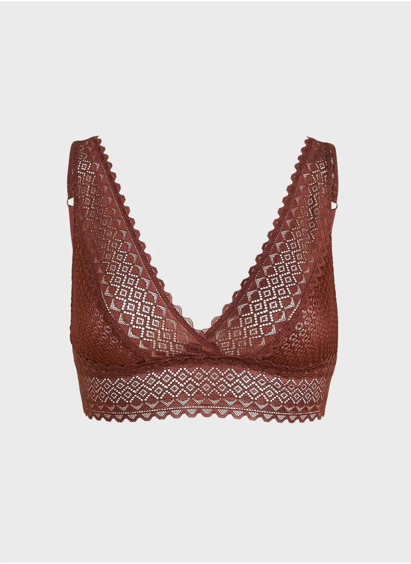 La Senza Lace Detail Plunge Bra