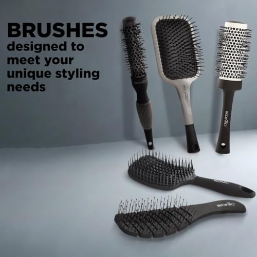 Ikonic Professional Blow Dry Hair Brush with Ionic Techonology for Frizz-Free Styling, Curling, Volumizing & Waves for Women & Men, All Hair Types, Salon & Personal Use - BDB 43 BLACK + WHITE - Image 5