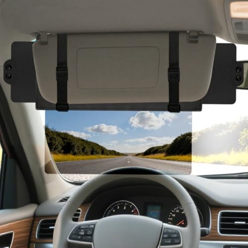Sun Visor Extender for Car Polarized, UV400, PC Lens, 2 Side Sunshade,Car Visor Extender Sun Blocker, Visor Extender Attachment, Anti-Glare for Safe Driving - Image 1