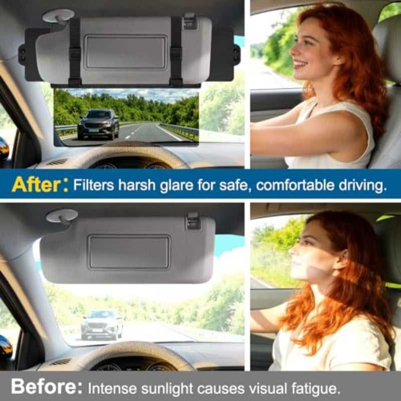 Sun Visor Extender for Car Polarized, UV400, PC Lens, 2 Side Sunshade,Car Visor Extender Sun Blocker, Visor Extender Attachment, Anti-Glare for Safe Driving - Image 3