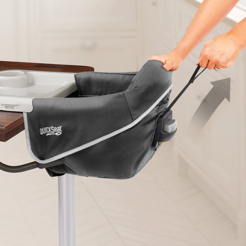 Chicco QuickSeat Hook-On Chair, Portable High Chair for Babies and Toddlers, for Children up to 37 lbs., Travel-Friendly | Graphite/Grey - Image 3
