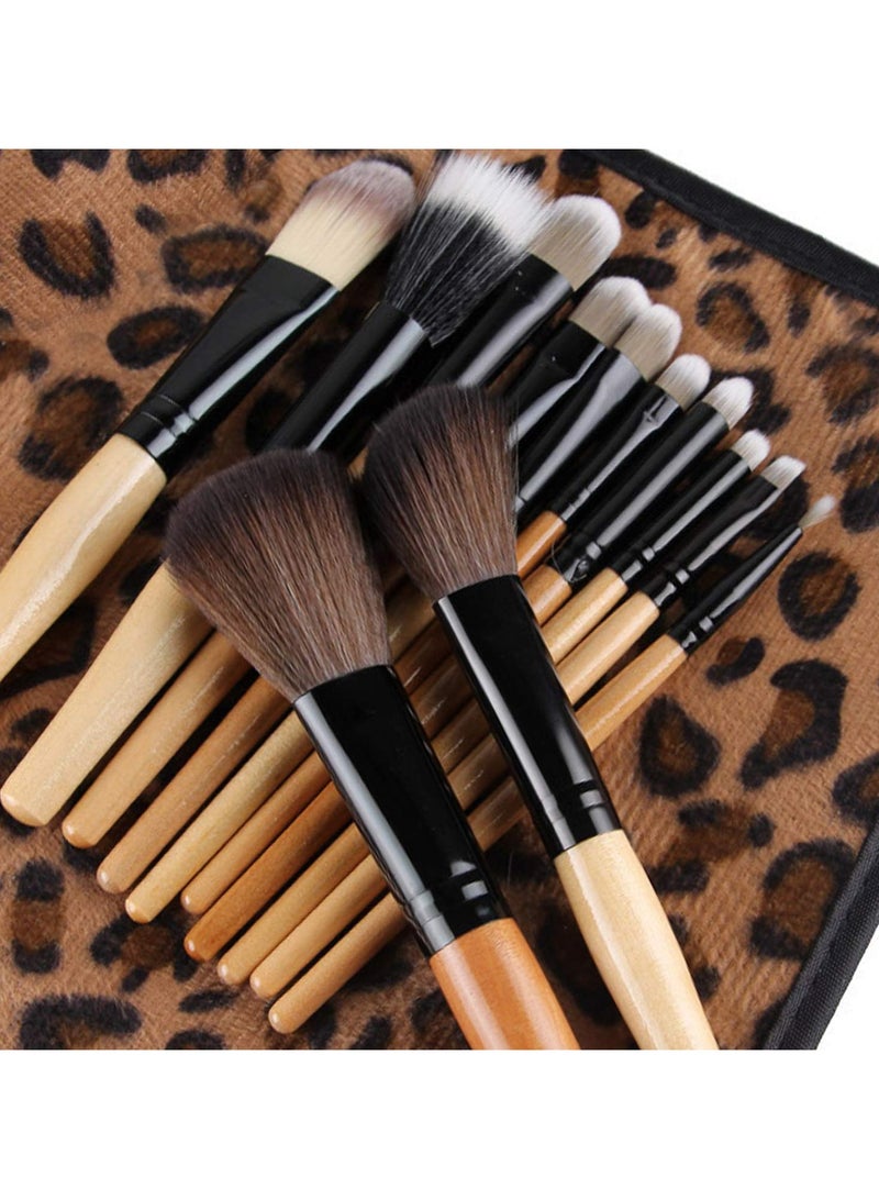 Generic 12-Piece Makeup Brush Set With Bag Beige/Black  - Image 2
