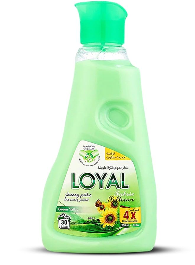 loyal Fabric Softener & Freshener Concentrated, Green Valley, 30 Washes 750ml