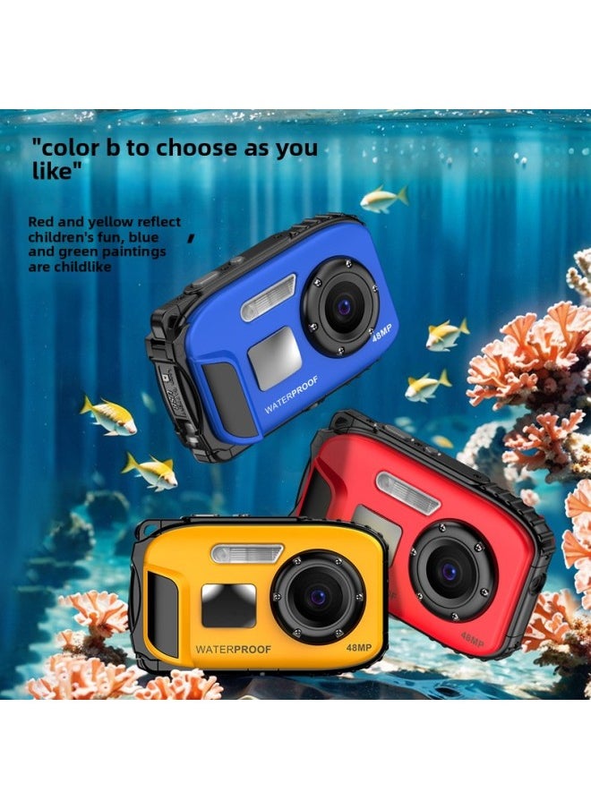 Generic Children Waterproof Diving HD Digital Camera CCD Auto Focus Travel Underwater Camera-Body Color:8G Memory Card  - Image 2