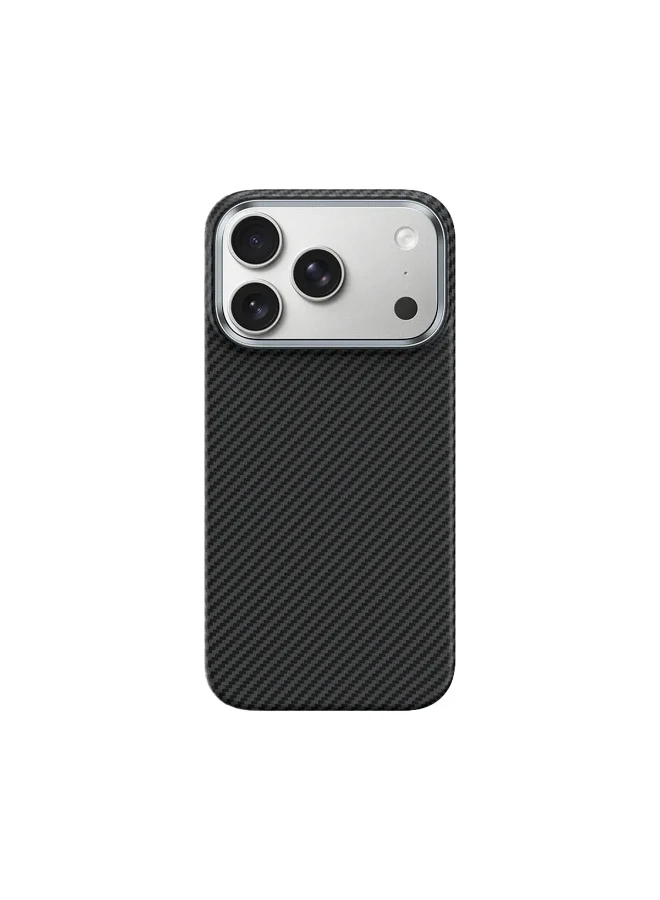 Mobcos Mobcos iPhone 17 Pro Max Stripe Black Aramid Fiber Case, 1500D Fusion Weave, Ultra Slim Lightweight Magnetic Cover, MagSafe Compatible