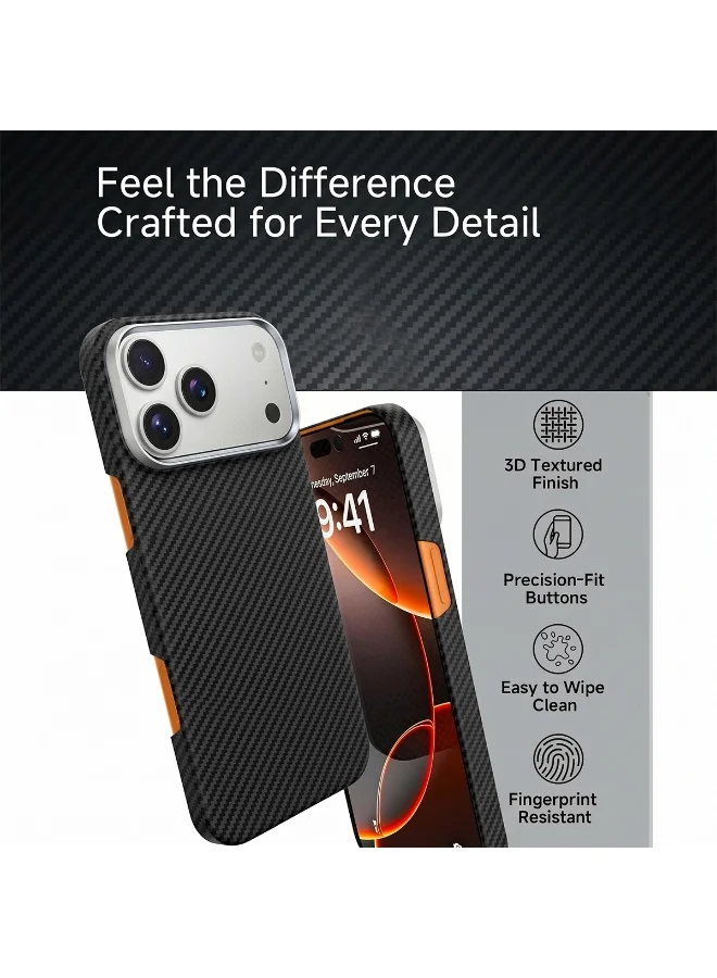 Mobcos Mobcos 17 Pro Max Fiber Stripe Black Mobcos iPhone 17 Pro Max Stripe Black Aramid Fiber Case, 1500D Fusion Weave, Ultra Slim Lightweight Magnetic Cover, MagSafe Compatible  | Best Price UAE