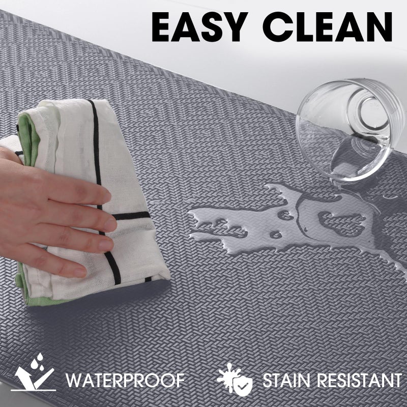 Mattitude Kitchen Mat Cushioned Anti-Fatigue Floor Mat Water Resistant Non-Slip Mats and Rugs Standing and Comfort Desk Mats for House Sink Office Laundry (Grey, 17.3"x28") - Image 4