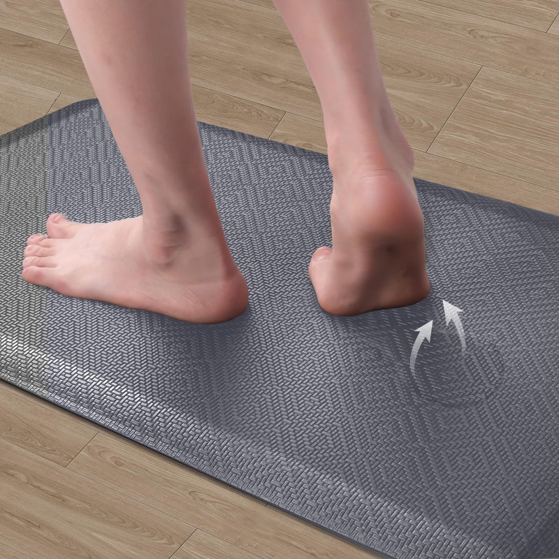 Mattitude Kitchen Mat Cushioned Anti-Fatigue Floor Mat Water Resistant Non-Slip Mats and Rugs Standing and Comfort Desk Mats for House Sink Office Laundry (Grey, 17.3"x28") - Image 3