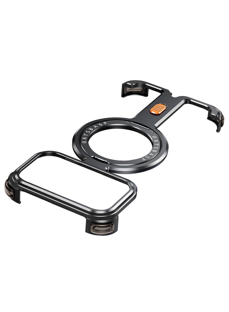 CATANES Magnetic Case Cover for iPhone 17 Pro Max - 360° Rotation Kickstand Aluminum Metal Frameless Design Protective Shock Grade Shell - Black - Image 3