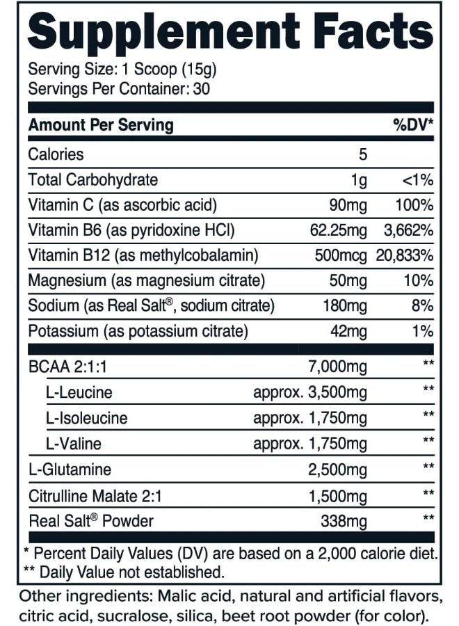 Primaforce BCAA Powder (Watermelon) - 7000MG 2:1:1 BCAAs, 30 Servings, Post-Workout Recovery Drink with Amino Acids and Real Salt for Men & Women - Image 2