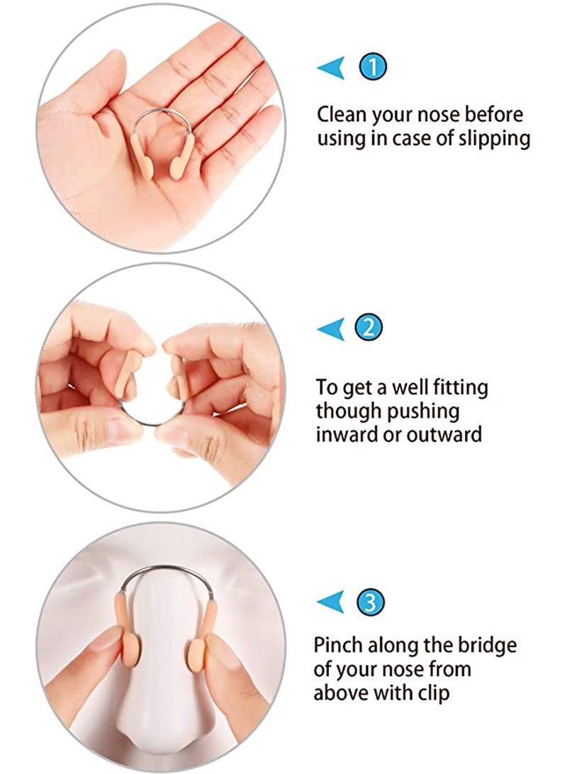 SYOSI Silicone Nose Plugs Swimming Nose Clips Training Nose Protector with Steel for Adults Kids Swimming Competition Using - Image 3