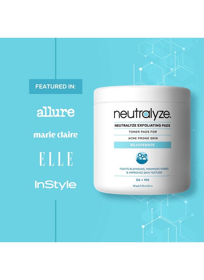 Neutralyze Exfoliating Acne Wipes - Maximum Strength Acne Pads for Face & Back - Medical Grade 2% Mandelic Acid & Salicylic Acid Pads - Acne Cleansing Pads - Toner Pads for Acne Prone Skin (100 Acne Face Wipes)  - Image 4