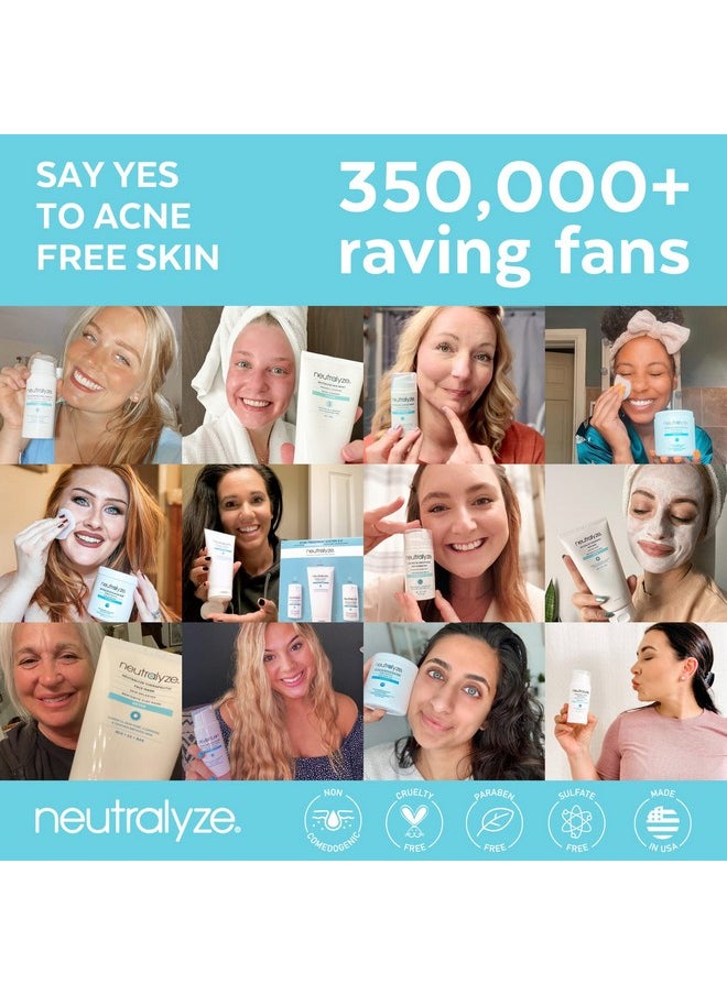Neutralyze Exfoliating Acne Wipes - Maximum Strength Acne Pads for Face & Back - Medical Grade 2% Mandelic Acid & Salicylic Acid Pads - Acne Cleansing Pads - Toner Pads for Acne Prone Skin (100 Acne Face Wipes)  - Image 3