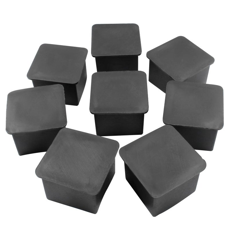 Phituoda 8 Pieces Rubber Furniture Leg Caps, 30Mm X 30Mm Square Chair Table Leg Covers, Soft Furniture Feet End Cap Tips Floor Protector For Chair Table - Image 1