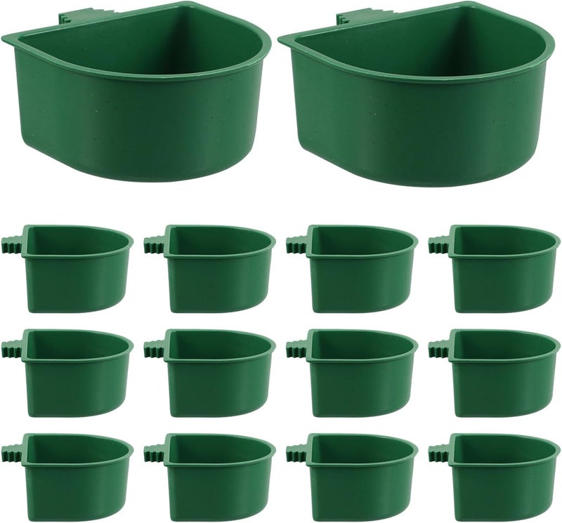 GALPADA 30pcs Parrot Cage Feeders and Bird Feeding Water Dishes, Plastic Bird Cage Feeding Bowls with Clamp Holders, Small Coop Cups for Cockatiel Budgie Parakeet - Image 1