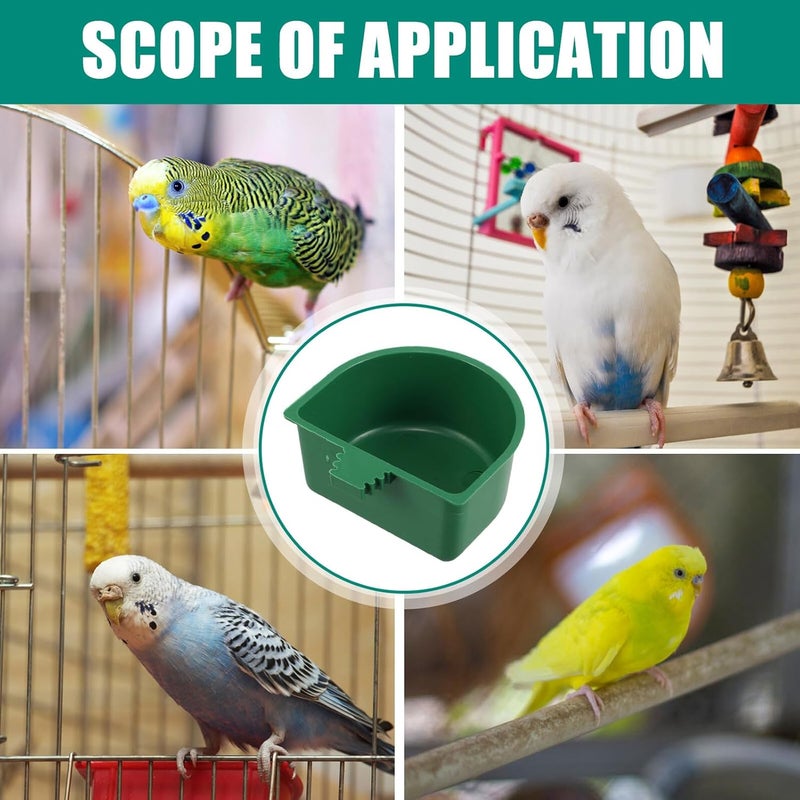 GALPADA 30pcs Parrot Cage Feeders and Bird Feeding Water Dishes, Plastic Bird Cage Feeding Bowls with Clamp Holders, Small Coop Cups for Cockatiel Budgie Parakeet - Image 3