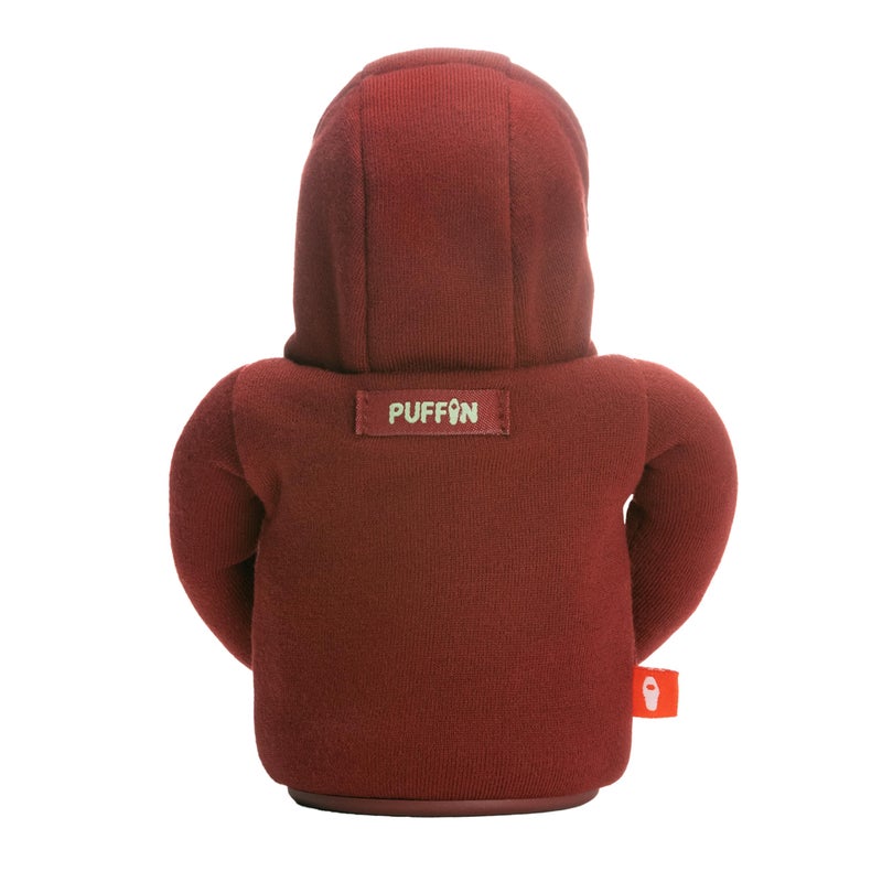 PUFFIN Puffin - The Hoodie Beverage Jacket - 12 oz Insulated Can Cooler - Beer Bottle & Soda Can Insulator  Keep Drinks and Beverages Cold - Brick Red/Island Time - Image 2