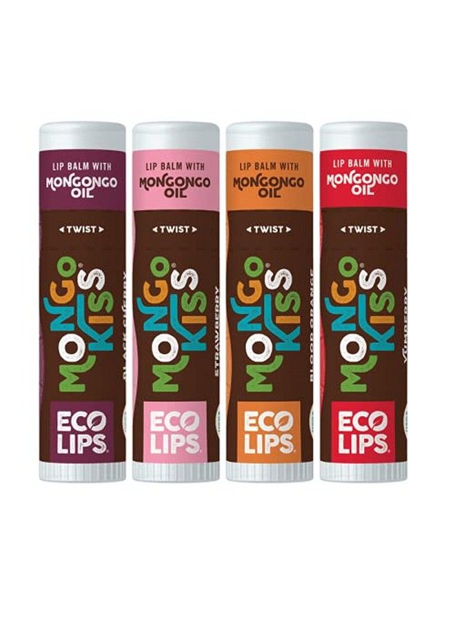 Eco Lips بالمر شفاه عضوي من مونغو كيس ٤ عبوات برتقال دموي يامبيري فراولة لافندر كرز أسود ١٠٠٪ عضوي من وزارة الزراعة الأمريكية يهدئ ويرطب الشفاه الجافة والمتشققة والمجعدة صنع في الولايات المتحدة - Image 1