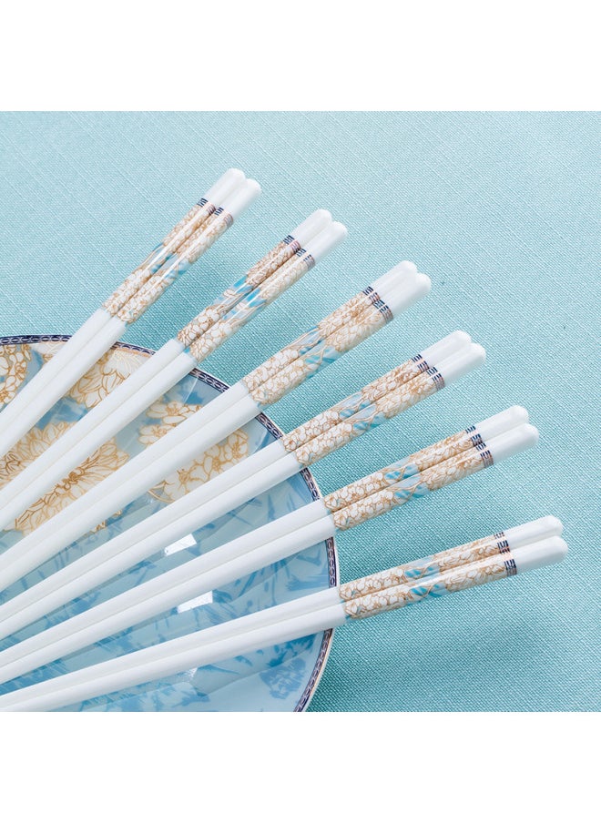 Jingdezhen Ceramic Chopsticks High Color Value Moldy Easy To Clean Chopsticks 10 Pairs Chopsticks Bone China Chopsticks Ceramic Chopsticks-Color:Good Times-Specifications:24cm