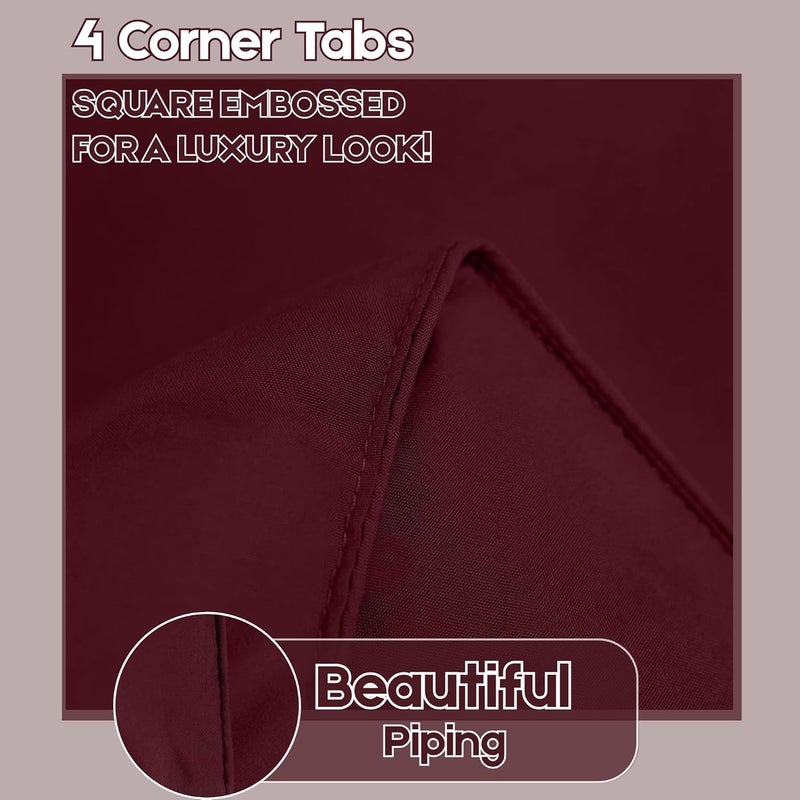 FOAM CRAFT 3 Piece Bed Comforter Set - Cozy Down Alternative Filled Comforter & 2 Pillow Shams, Burgundy/Black, Twin Size (135 x 200cm) - Image 4