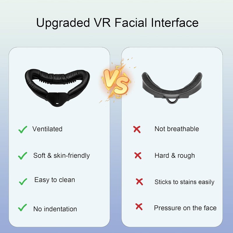 DTianSir VR Facial Interface for Oculus Quest 2,Removable Facial Interface Bracket,VR Accessories Set with Nose Pad,Foam Face Covers,Lens Cover - Image 3