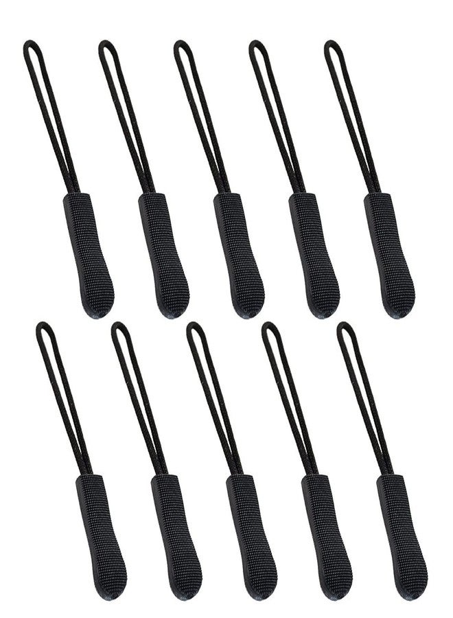 Risan Durable Zipper Pulls Zipper Cord Pulls for Bags, Backpacks, Jackets, Luggage, Purses, Handbag Zipper Tags 20 pcs (Black) - Image 1
