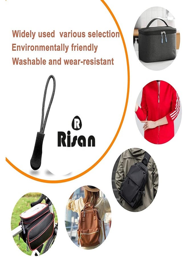 Risan Durable Zipper Pulls Zipper Cord Pulls for Bags, Backpacks, Jackets, Luggage, Purses, Handbag Zipper Tags 20 pcs (Black) - Image 5