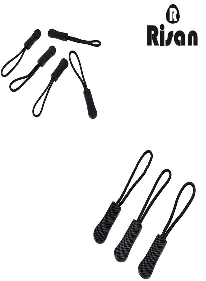 Risan Durable Zipper Pulls Zipper Cord Pulls for Bags, Backpacks, Jackets, Luggage, Purses, Handbag Zipper Tags 20 pcs (Black) - Image 2