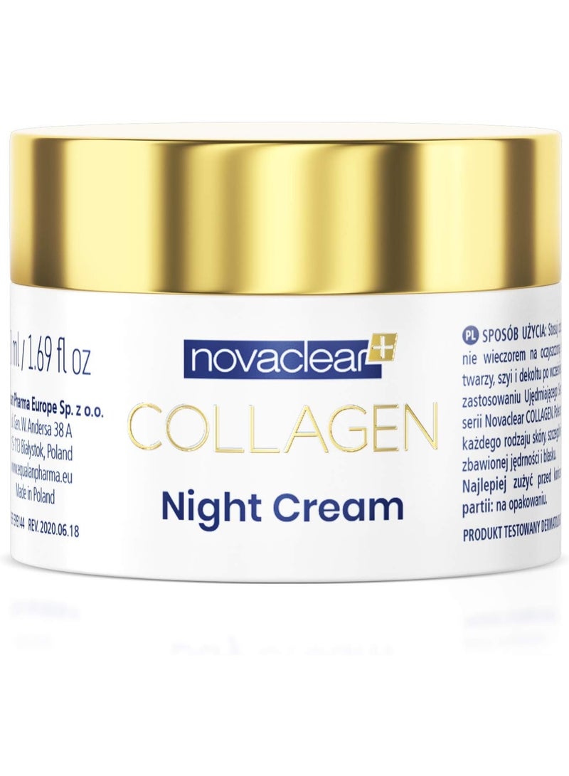 Novaclear Collagen Night Cream – Anti-Aging Night Moisturizer with Marine Collagen & Retinol, 50ml - Image 1