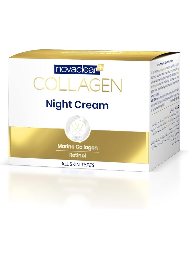 Novaclear Collagen Night Cream – Anti-Aging Night Moisturizer with Marine Collagen & Retinol, 50ml - Image 3