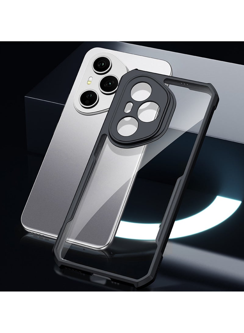 SanHu for Honor 400 Pro, Ultra Thin Lightweight, Soft TPU Bumper, Acrylic Clear Back Cover Honor 400 Pro, Black - Image 3