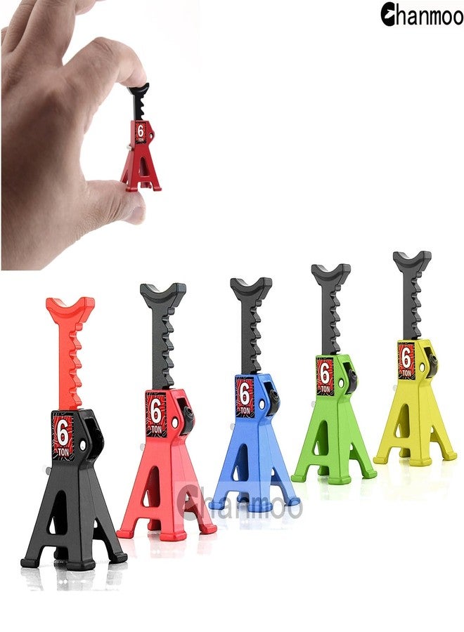 Chanmoo 1/24 RC Toy Jack Stands 1/18 Simulation 6 Ton Metal Adjustable Mini Jacks Stand for 1:18 1:24 Scale Crawler Car Axial SCX24 Kyosho Tamiya HSP FCX24 TRX4M SCX24 AX24 Ford Bronco (Blue, 2 PCS) - Image 5