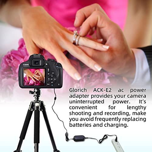 Glorich ACK-E2 ACK E2 Replacement AC Power Adapter Kit for Canon Rebel EOS 5D, 10D, 20D, 20Da, 30D, 40D, 50D, 300D, D30 Digital SLR Cameras - Image 2